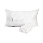 100% Cotton Sateen Stripe Pillow Protector (Pack Of 8 ) Zippered T-200