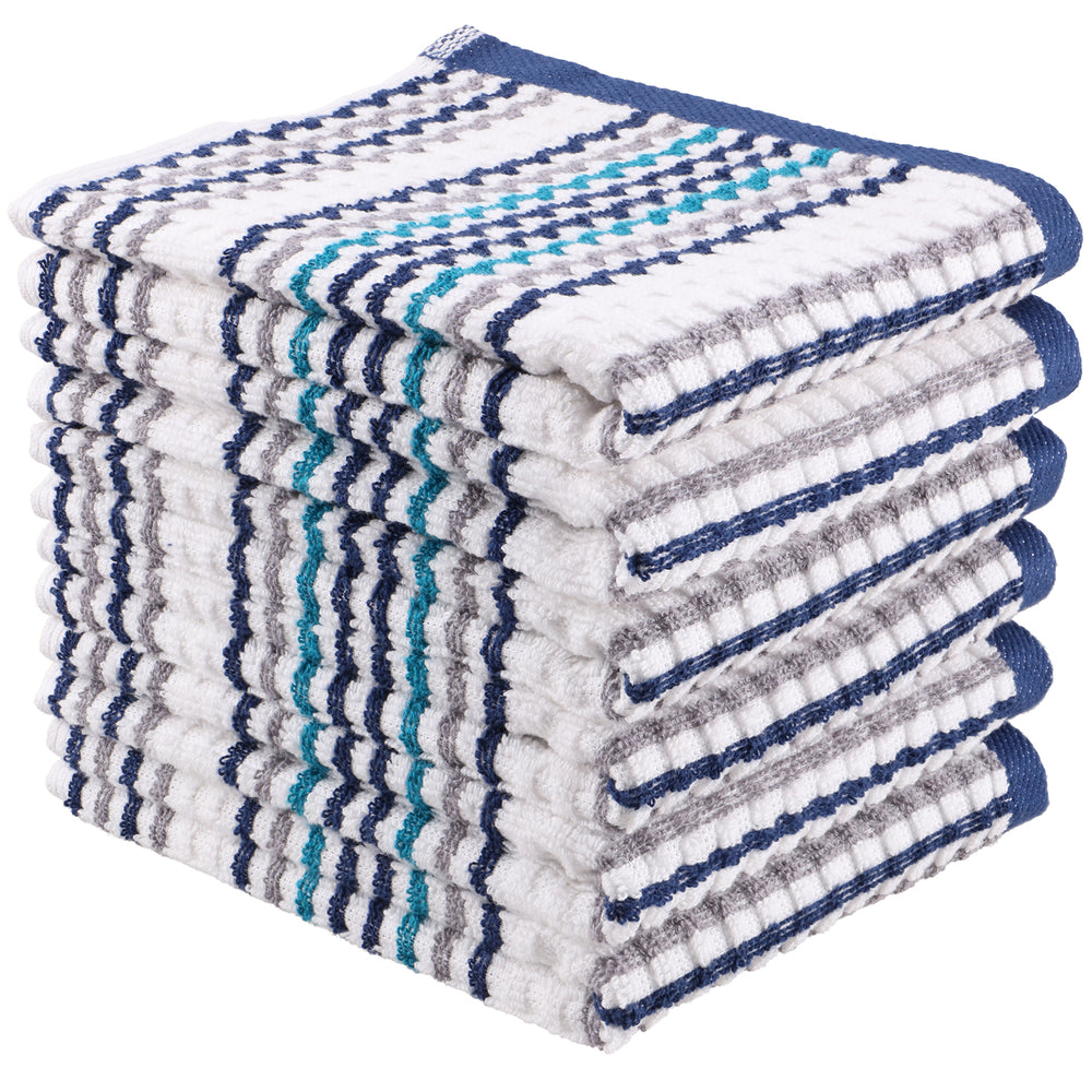 100% RING SPUN COTTON KITCHEN TOWELS - PACK OF 6
