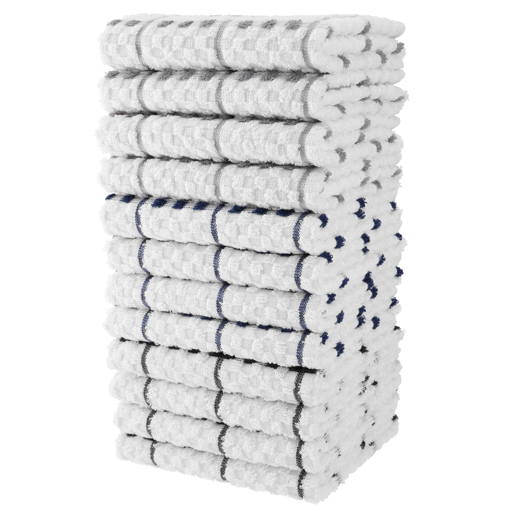 100% RING SPUN COTTON KITCHEN TOWELS - PACK OF 12