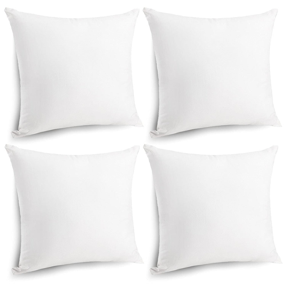 Indoor Decorative Poly Cotton Throw Pillow Insert (Pack Of 4) Solid